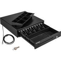 VEVOR Cash Register Drawer, 16" 12 V, for POS System with 5 Bill 8 Coin Cash Tray, Removable Coin Compartment & 2 Keys Included, RJ11/RJ12 Cable for Supermarket, Bar, Coffee Shop, Restaurant