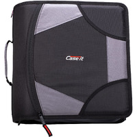The King Zip Tab-4 Inch Zipper Binder w/ removeable file folder- Jet Black