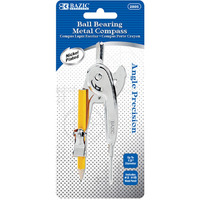 BAZIC Metal Ball Bearing Compass w/ #2 Wood Pencil / Box Qty - 24