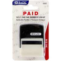 BAZIC Paid Self Inking Rubber Stamp (Red Ink) / Box Qty - 24
