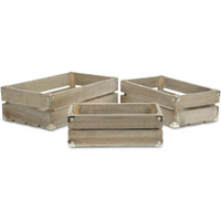 Rustic Farmstead Studded Rectangular Wood Crate Set