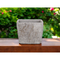 7" Gray Speckle Glaze Cement Indoor Outdoor Square Pot Planter