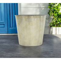 11" Gray Recycled Plastic Indoor Outdoor Round Pot Planter