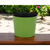 7" Lime Green Recycled Plastic Indoor Outdoor Round Pot Planter