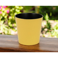 7" Yellow Recycled Plastic Indoor Outdoor Round Pot Planter