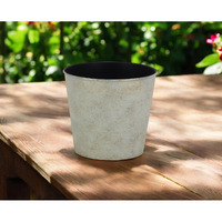 7" Silver Recycled Plastic Indoor Outdoor Round Nursery Pot