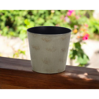 7" Gray Recycled Plastic Indoor Outdoor Round Pot Planter