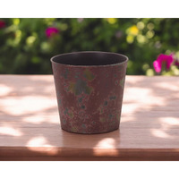 7" Red Recycled Plastic Indoor Outdoor Round Pot Planter