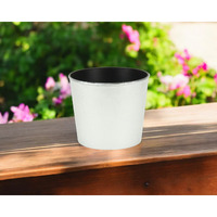 6" Silver Recycled Plastic Indoor Outdoor Round Pot Planter