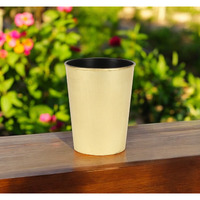 5" Gold Recycled Plastic Indoor Outdoor Round Pot Planter