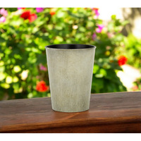 5" Gray Recycled Plastic Indoor Outdoor Round Pot Planter