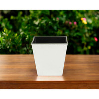 5" Silver Recycled Plastic Indoor Outdoor Square Nursery Pot