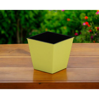 5" Yellow Recycled Plastic Indoor Outdoor Square Pot Planter