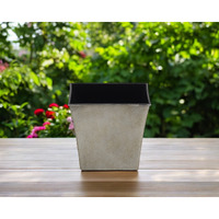 7" Gray Recycled Plastic Indoor Outdoor Square Pot Planter