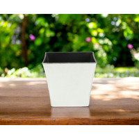 7" Silver Recycled Plastic Indoor Outdoor Rectangular Nursery Pot