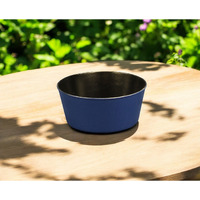 10" Navy Blue Recycled Plastic Indoor Outdoor Round Pot Planter