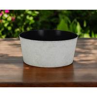 12" Cream Recycled Plastic Indoor Outdoor Round Nursery Pot