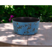 12" Blue Recycled Plastic Indoor Outdoor Round Pot Planter