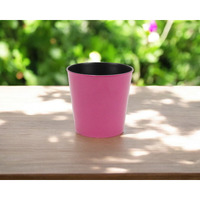 5" Hot Pink Recycled Plastic Indoor Outdoor Round Pot Planter