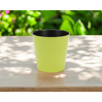 5" Lime Green Recycled Plastic Indoor Outdoor Round Pot Planter