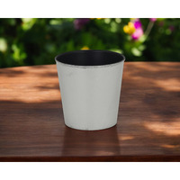 5" Silver Recycled Plastic Indoor Outdoor Round Pot Planter
