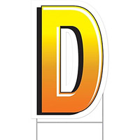 Plastic  D  Yard Sign