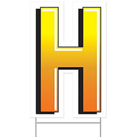 Plastic  H  Yard Sign