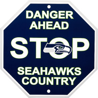 Seattle Seahawks Sign 12x12 Plastic Stop Style CO