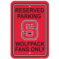 North Carolina State Wolfpack Sign 12x18 Plastic Reserved Parking Style CO