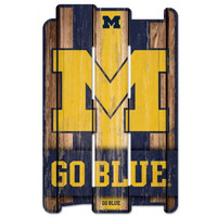 Michigan Wolverines Sign 11x17 Wood Fence Style