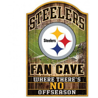 Pittsburgh Steelers Wood Sign - 11"x17" Fan Cave Design