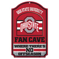Ohio State Buckeyes Wood Sign - 11"x17" Fan Cave Design