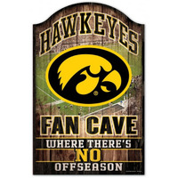 Iowa Hawkeyes Sign 11x17 Wood Fan Cave Design