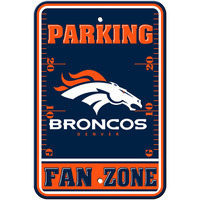 Denver Broncos Sign 12x18 Plastic Fan Zone Parking Style CO