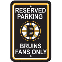 Boston Bruins Sign 12x18 Plastic Reserved Parking Style CO