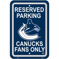 Vancouver Canucks Sign 12x18 Plastic Reserved Parking Style CO