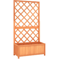 vidaXL Garden Trellis Planter Brown 27.6"x11.8"x53.1" Solid Firwood