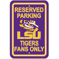 LSU Tigers Sign 12x18 Plastic Reserved Parking Style CO