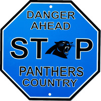 Carolina Panthers Sign 12x12 Plastic Stop Style CO