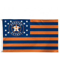 Houston Astros Flag 3x5 Deluxe Style Stars and Stripes Design