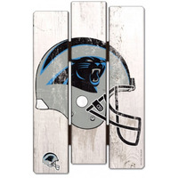 Carolina Panthers Sign 11x17 Wood Fence Style