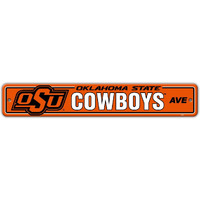 Oklahoma State Cowboys Sign 4x24 Plastic Street Style CO
