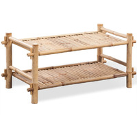 vidaXL 2-Tier Bamboo Shoe Rack