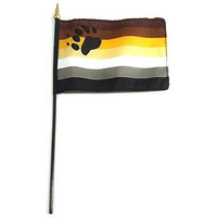 Gaysentials Bear Stick Hand Held 4 inches by 6 inches Flag(D0102H5G08U.)