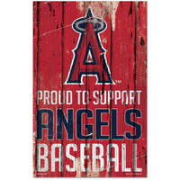 Los Angeles Angels Sign 11x17 Wood Proud to Support Design - Special Order