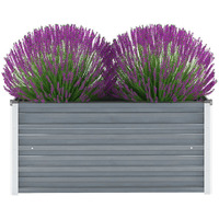 vidaXL Garden Raised Bed Galvanized Steel 39.4"x15.7"x17.7" Gray