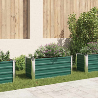 vidaXL Garden Raised Bed Galvanized Steel 39.4"x15.7"x17.7" Green