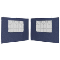 vidaXL Party Tent Sidewall 2 pcs with Window PE Blue