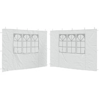 vidaXL Party Tent Sidewall 2 pcs with Window PE White