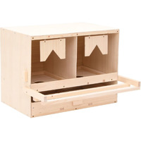 vidaXL Chicken Laying Nest 2 Compartments 24.8"x15.7"x17.7" Solid Pine Wood